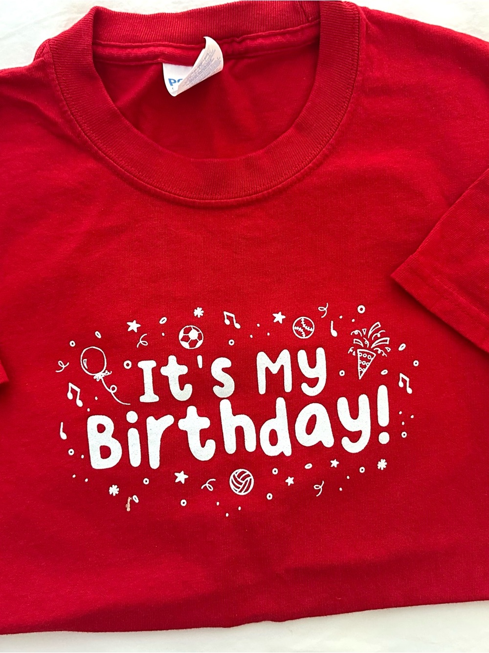 Kids "It's My Birthday!" Short Sleeve Tee in Red